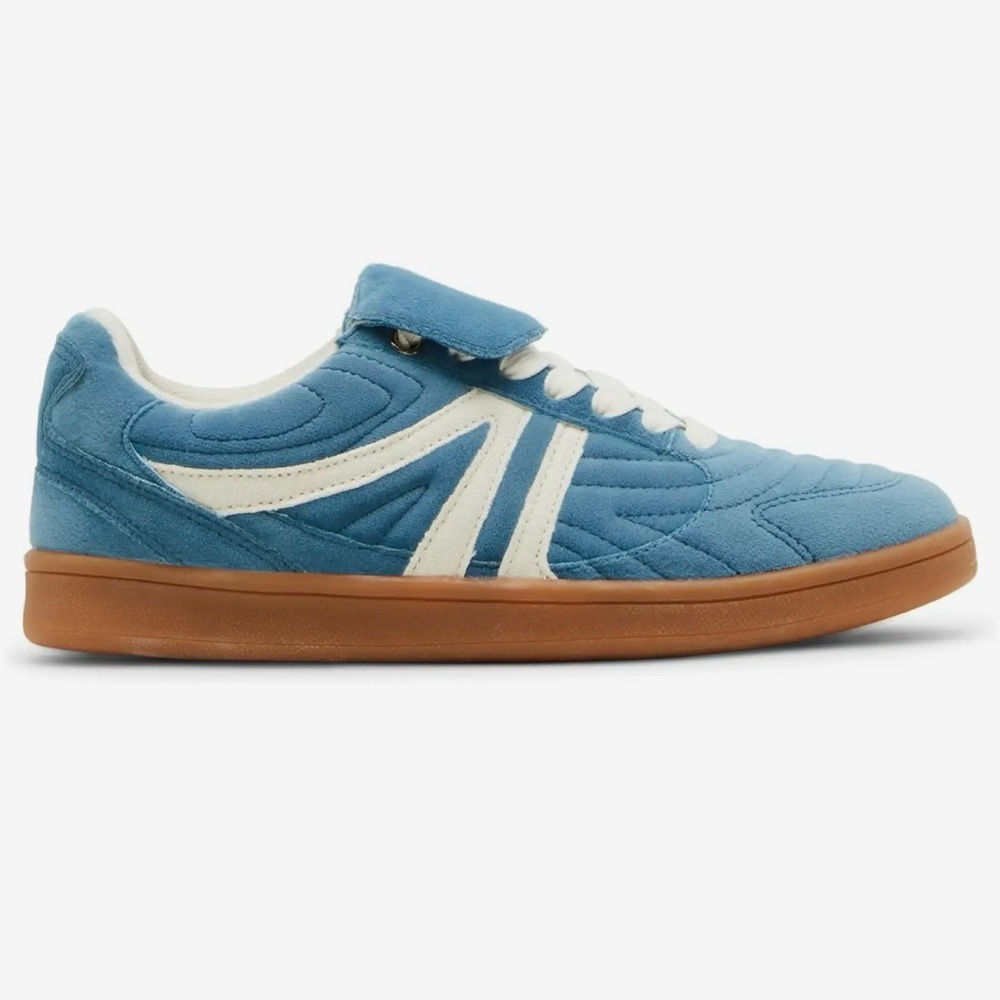 Steve Madden Blue and White Sneakers with Velcro Closure and Suede Material